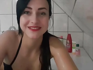 European Big Tit MILF Caught In Shower And Help To Cum